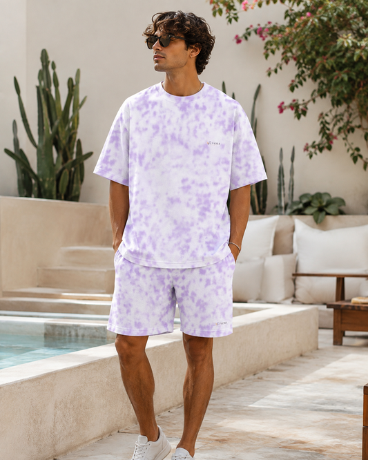 Unisex T-shirt & Shorts Co-ord Set Lavender